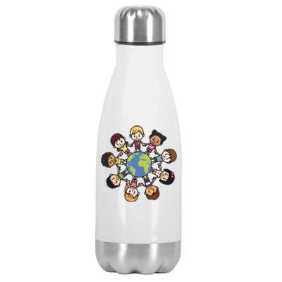 Happy Earth Day Children Around The World Stainless Steel Insulated Water Bottle