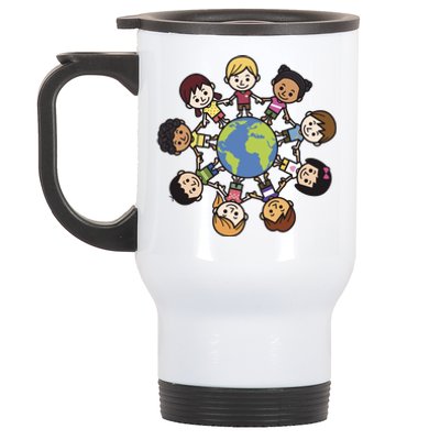 Happy Earth Day Children Around The World Stainless Steel Travel Mug