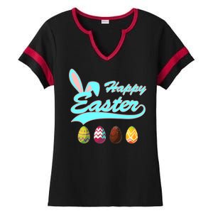 Happy Easter Ladies Halftime Notch Neck Tee