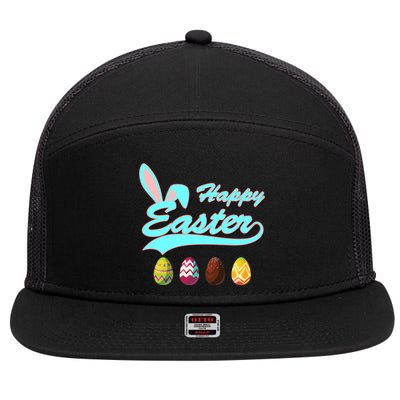 Happy Easter 7 Panel Mesh Trucker Snapback Hat