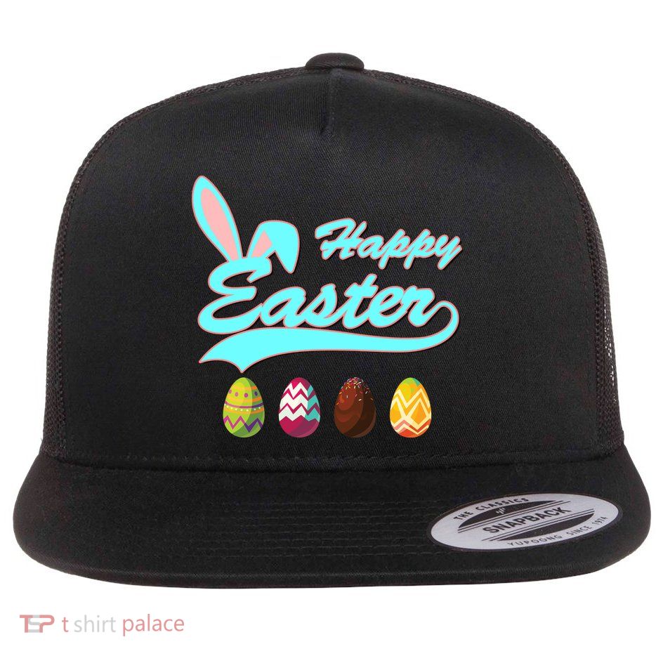 Happy Easter Flat Bill Trucker Hat