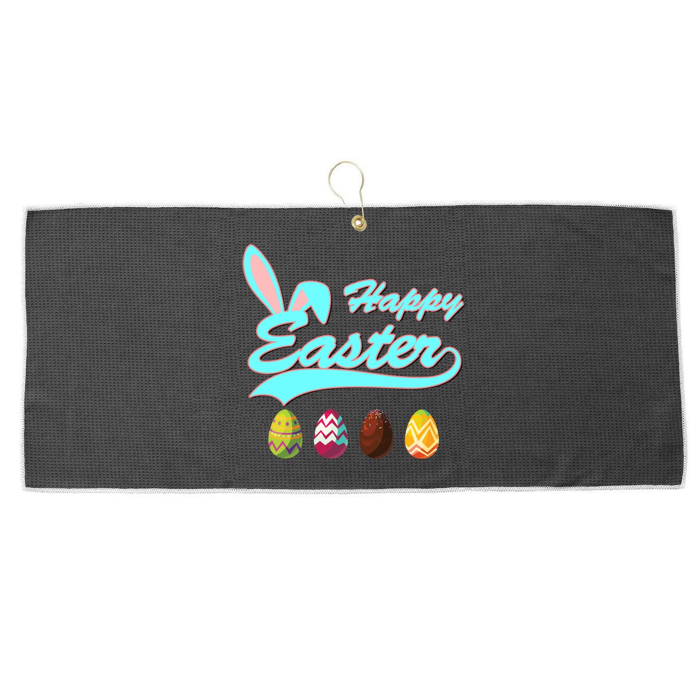 Happy Easter Large Microfiber Waffle Golf Towel