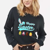 Happy Easter Cropped Pullover Crew