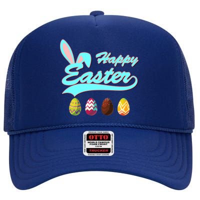 Happy Easter High Crown Mesh Back Trucker Hat