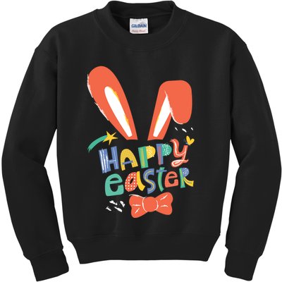 Happy Easter Bow  Kids Sweatshirt