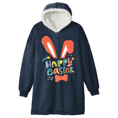 Happy Easter Bow  Hooded Wearable Blanket