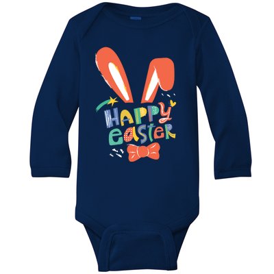 Happy Easter Bow  Baby Long Sleeve Bodysuit