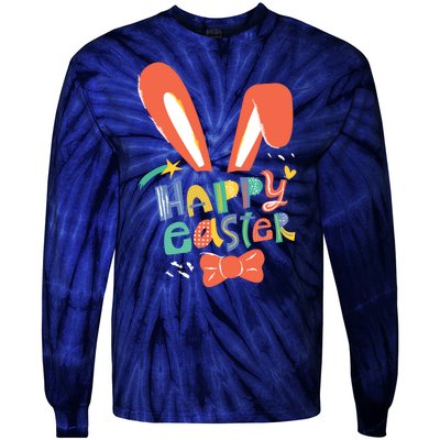 Happy Easter Bow  Tie-Dye Long Sleeve Shirt