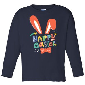 Happy Easter Bow  Toddler Long Sleeve Shirt