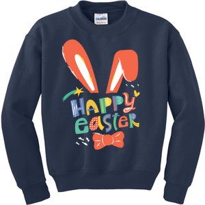 Happy Easter Bow  Kids Sweatshirt