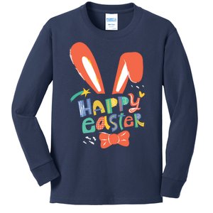 Happy Easter Bow  Kids Long Sleeve Shirt