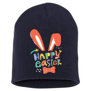 Happy Easter Bow  Short Acrylic Beanie