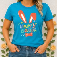 Happy Easter Bow  Womens T-Shirt