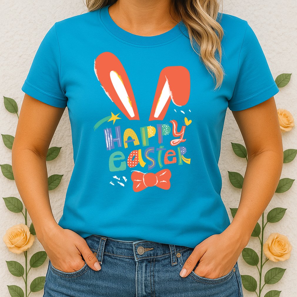 Happy Easter Bow  Womens T-Shirt