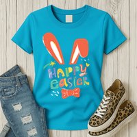 Happy Easter Bow  Womens T-Shirt