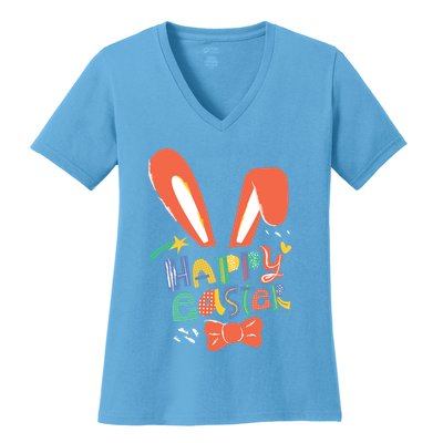 Happy Easter Bow  Women's V-Neck T-Shirt