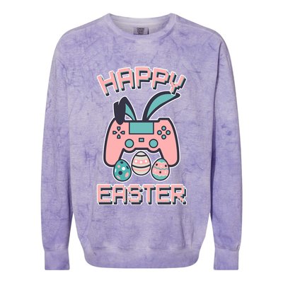 Happy Easter Bunny Game Controller Colorblast Crewneck Sweatshirt