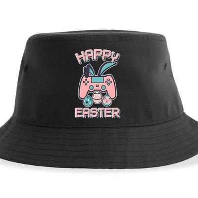 Happy Easter Bunny Game Controller Sustainable Bucket Hat