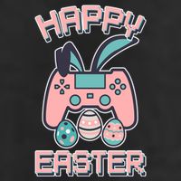 Happy Easter Bunny Game Controller Crop Fleece Hoodie