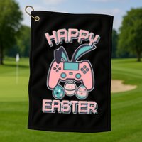 Happy Easter Bunny Game Controller Golf Towel