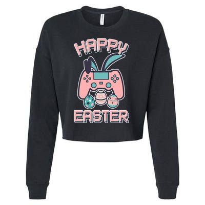 Happy Easter Bunny Game Controller Cropped Pullover Crew
