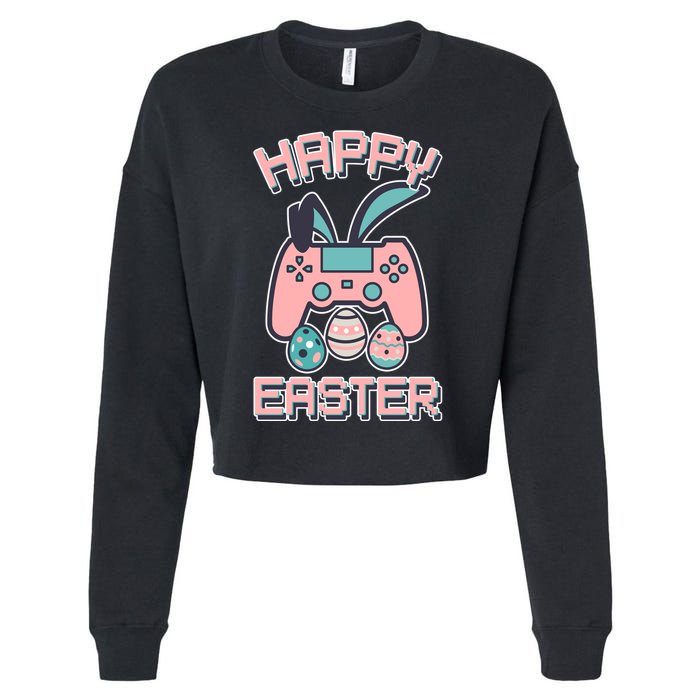 Happy Easter Bunny Game Controller Cropped Pullover Crew