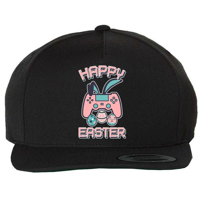 Happy Easter Bunny Game Controller Wool Snapback Cap