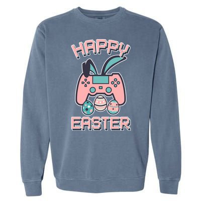 Happy Easter Bunny Game Controller Garment-Dyed Sweatshirt