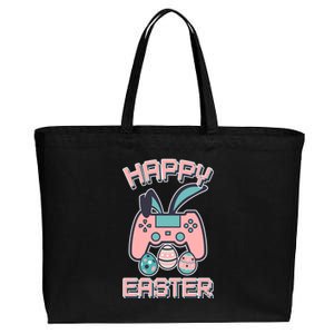 Happy Easter Bunny Game Controller Cotton Canvas Jumbo Tote