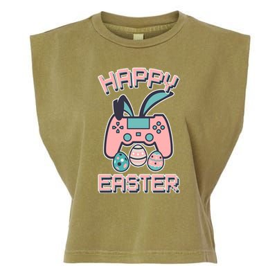 Happy Easter Bunny Game Controller Garment-Dyed Women's Muscle Tee