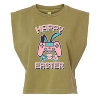 Happy Easter Bunny Game Controller Garment-Dyed Women's Muscle Tee