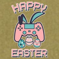 Happy Easter Bunny Game Controller Garment-Dyed Women's Muscle Tee