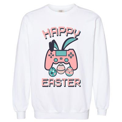 Happy Easter Bunny Game Controller Garment-Dyed Sweatshirt