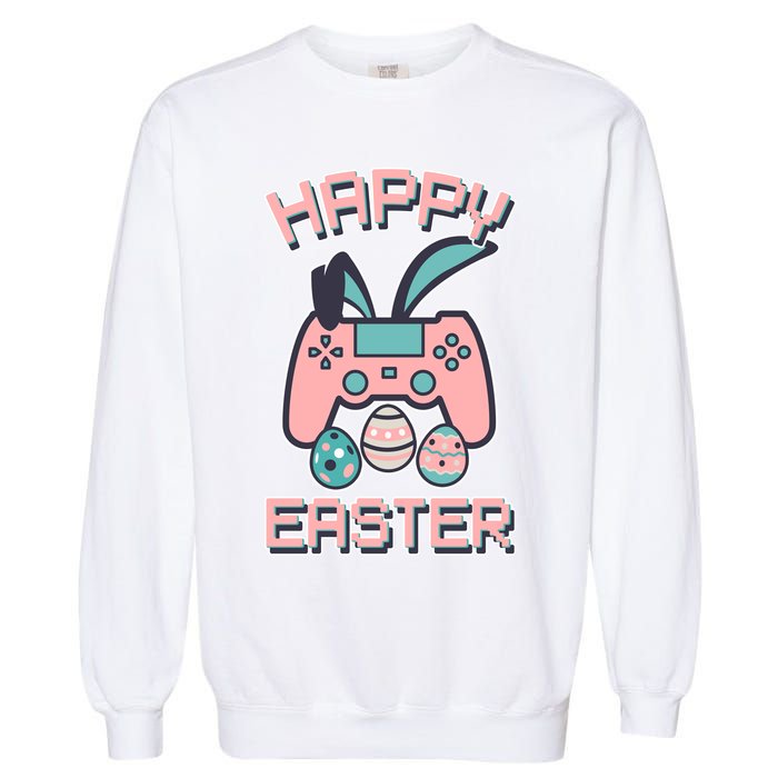 Happy Easter Bunny Game Controller Garment-Dyed Sweatshirt