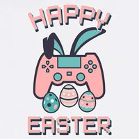Happy Easter Bunny Game Controller Garment-Dyed Sweatshirt