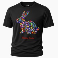 Happy Easter Bunny Rabbit Flowers Logo Cooling Performance Crew T-Shirt
