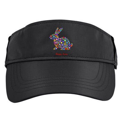 Happy Easter Bunny Rabbit Flowers Logo Adult Drive Performance Visor