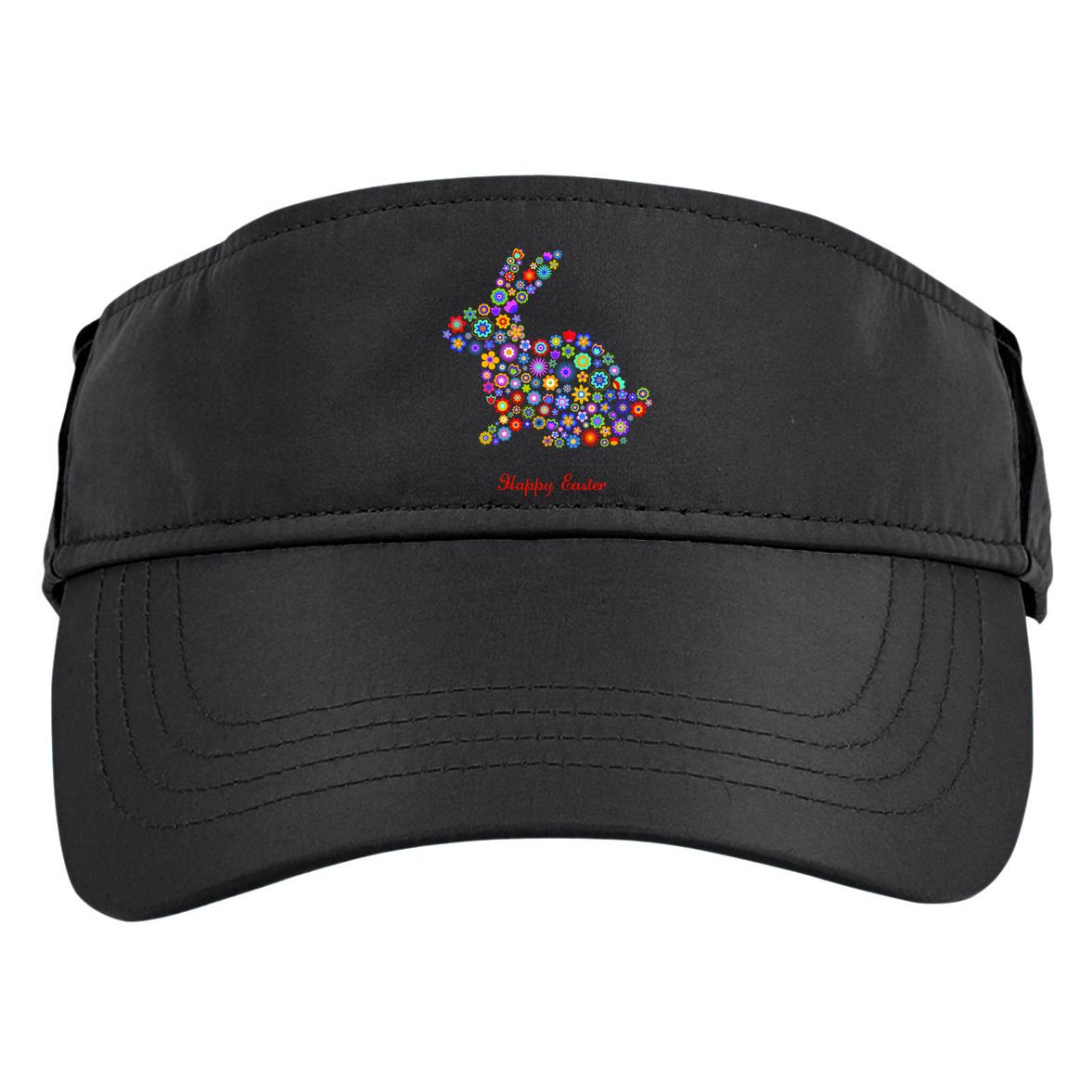 Happy Easter Bunny Rabbit Flowers Logo Adult Drive Performance Visor