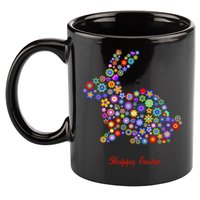 Happy Easter Bunny Rabbit Flowers Logo 11oz C Handle Ceramic Mug
