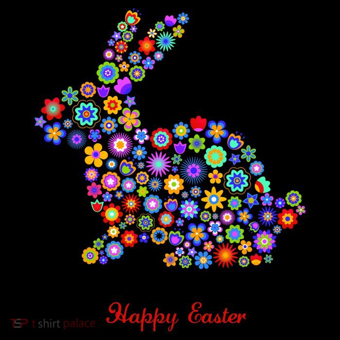Happy Easter Bunny Rabbit Flowers Logo Youth Performance Sprint T-Shirt