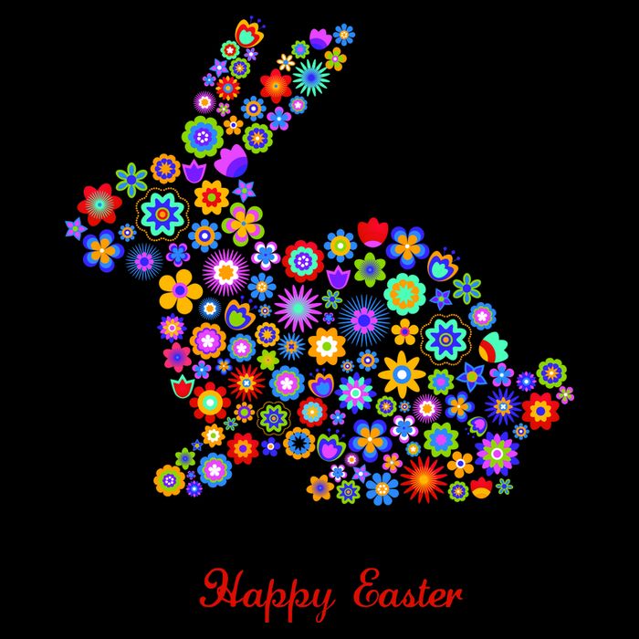 Happy Easter Bunny Rabbit Flowers Logo Full Zip Hoodie