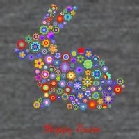 Happy Easter Bunny Rabbit Flowers Logo Hoodie