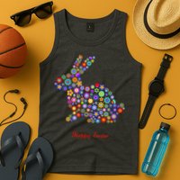 Happy Easter Bunny Rabbit Flowers Logo Tank Top