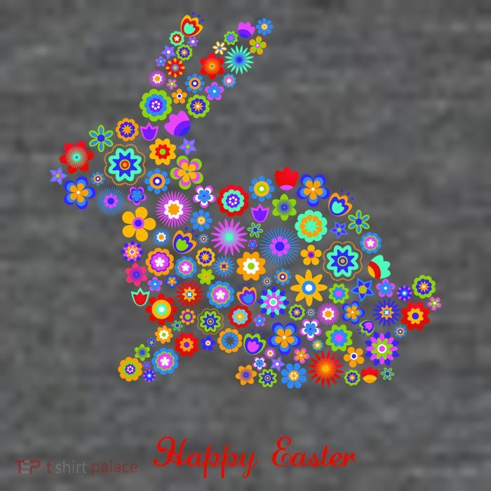 Happy Easter Bunny Rabbit Flowers Logo Tank Top