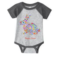 Happy Easter Bunny Rabbit Flowers Logo Infant Baby Jersey Bodysuit