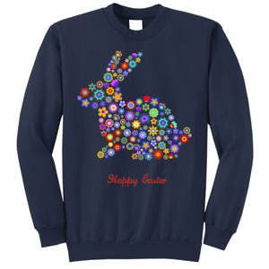 Happy Easter Bunny Rabbit Flowers Logo Sweatshirt