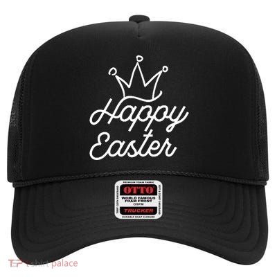Happy Easter Crown High Crown Mesh Back Trucker Hat