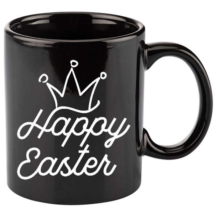 Happy Easter Crown 11oz C Handle Ceramic Mug