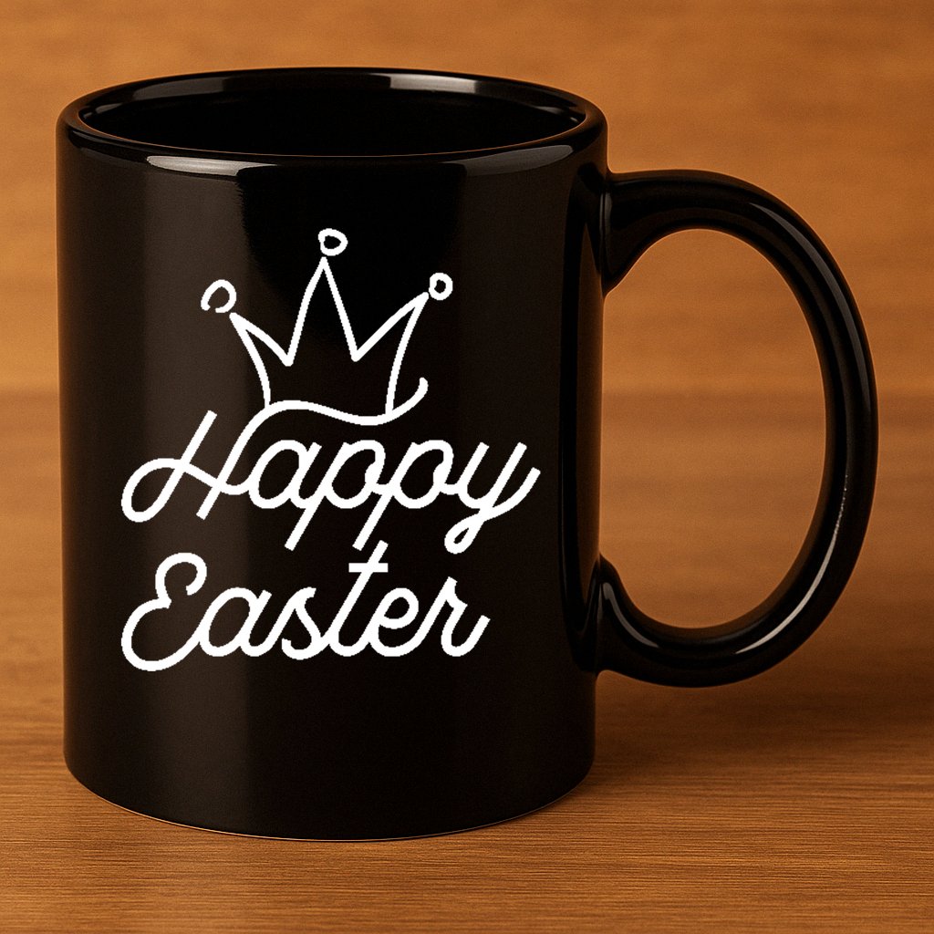 Happy Easter Crown 11oz C Handle Ceramic Mug