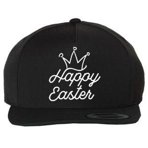 Happy Easter Crown Wool Snapback Cap